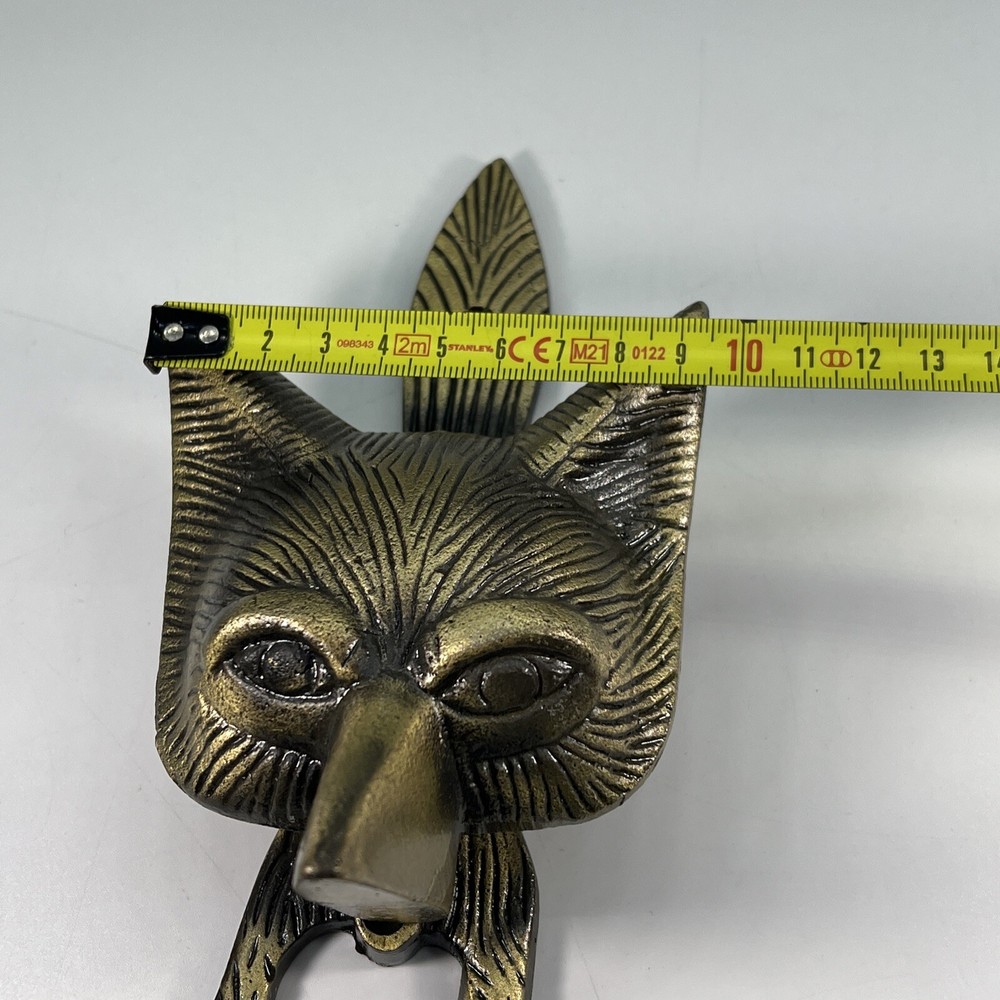 DOOR KNOCKER SOLID BRASS LARGE FOX HEAD DOOR KNOCKER Hardware. #C1