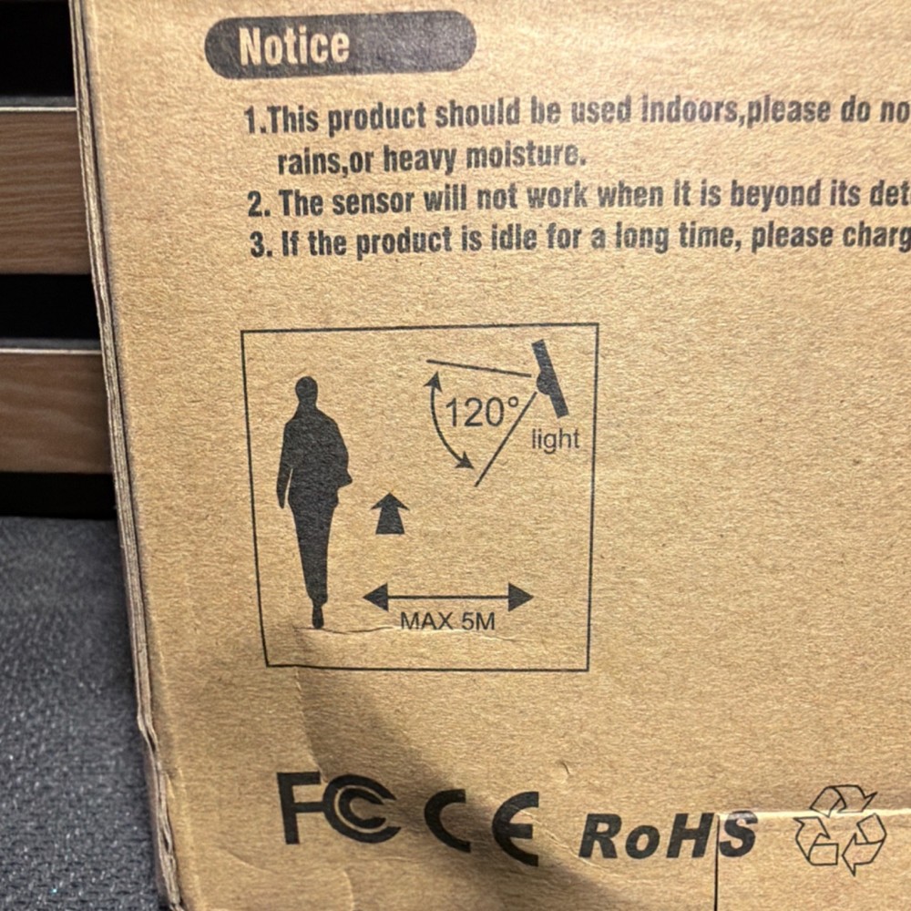 LED Motion Sensor Ceiling Lamp Ultra-thin Adjustable Brightness Easy Install