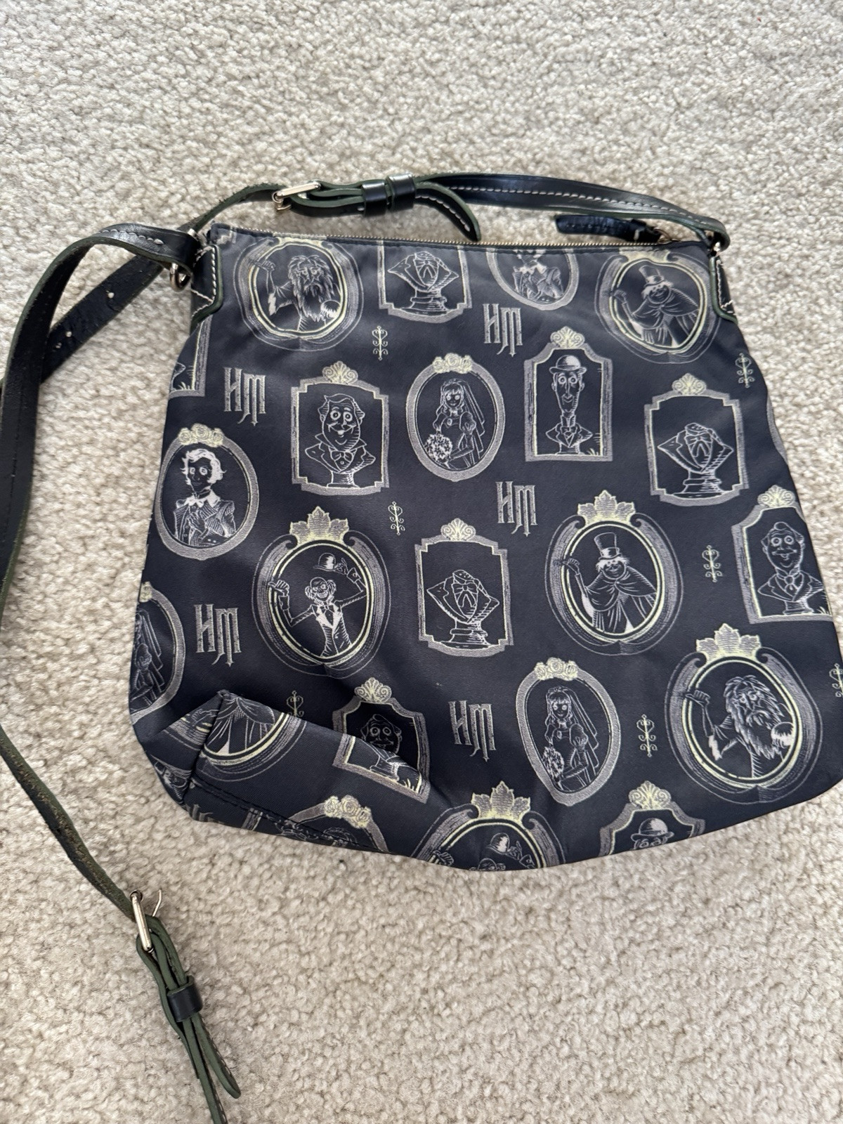 Disney Dooney & Bourke Haunted Mansion Portraits Shopper Crossbody Bag Purse