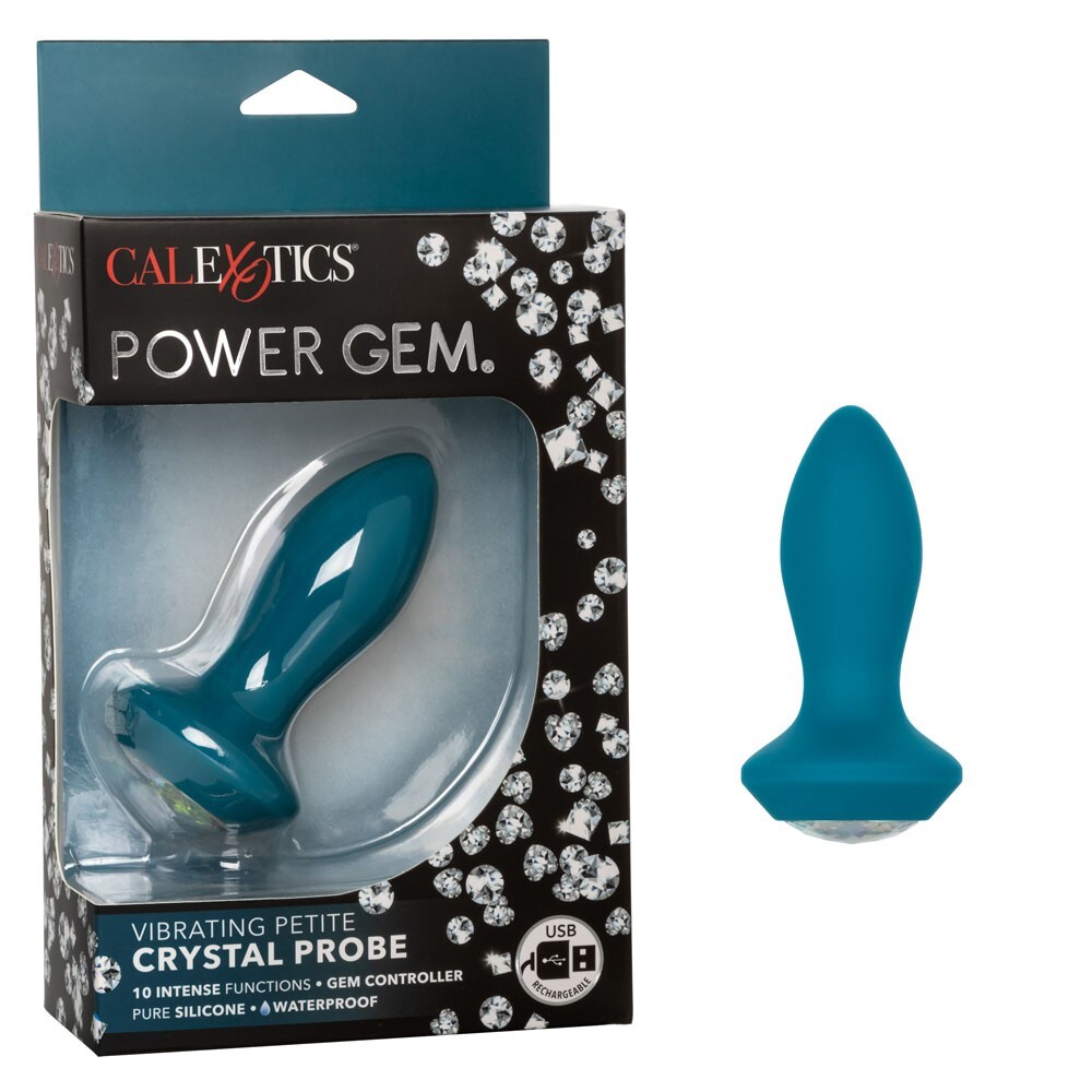 Butt Plug Power Gem Vibrating Petite Crystal Probe Blue