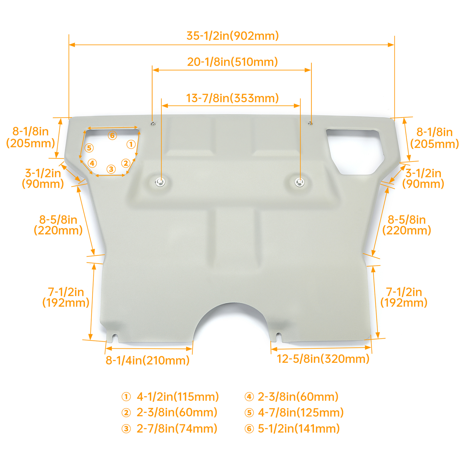 Aluminium Front Engine Skid Plate Undercover For Toyota Tacoma 05-2015 Silver