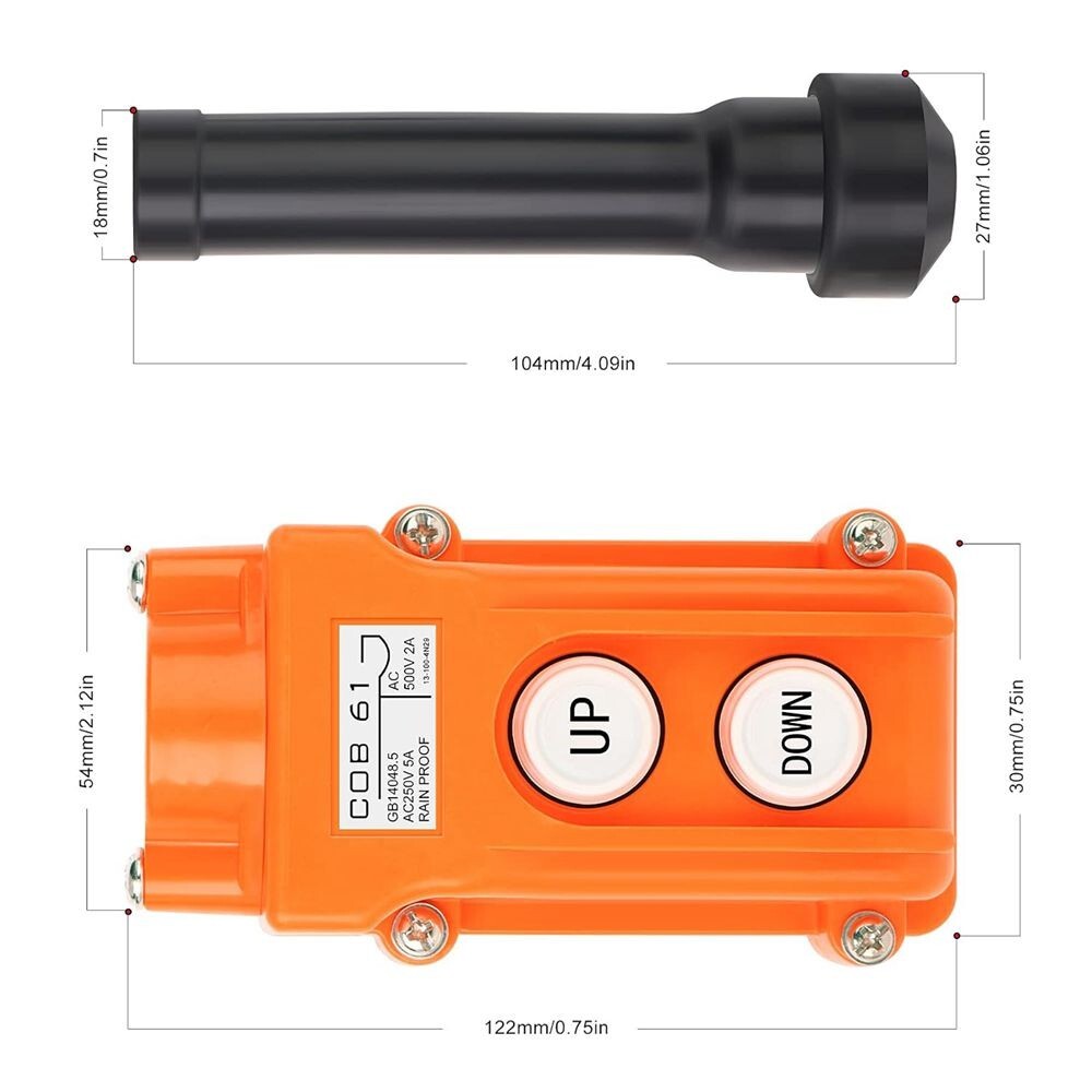 Rain Proof Up-Down Switch Control Station Crane Pendant Hoist Push Button C217