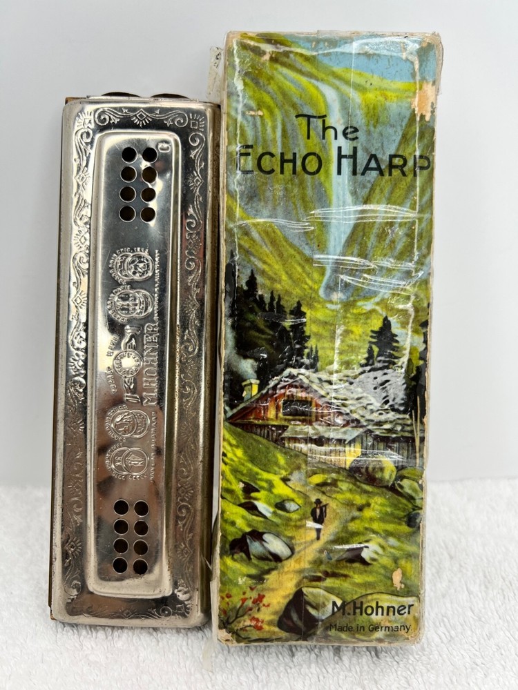 Hohner 1930s Echo Harp Harmonica 56 C/G with original box
