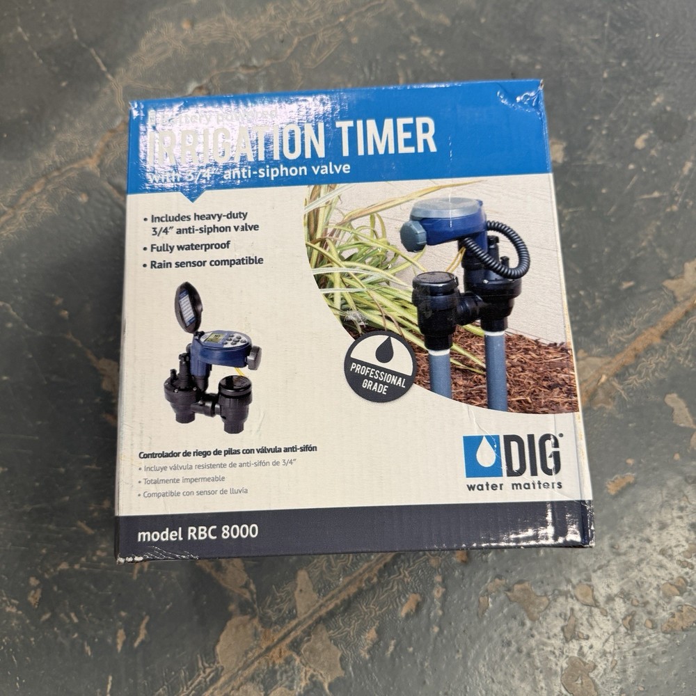 DIG RBC8000 Battery Powered Digital Controller with 3/4" Anti-Siphon Valve
