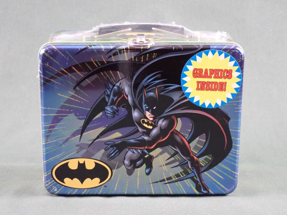 BATMAN LUNCHBOX METAL SMALL GRAPHICS INSIDE  2000 RIX PRODUCTS