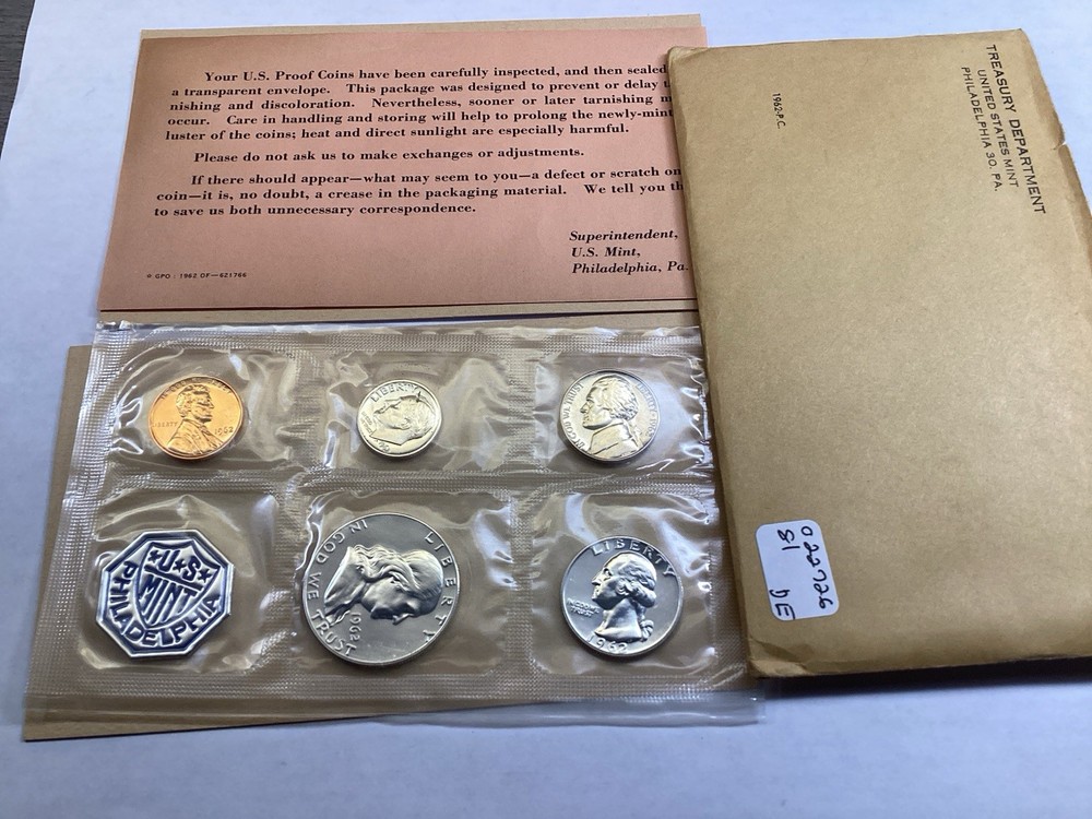 1962 US Mint Silver Proof Set in Original Flat Package 022726 81de