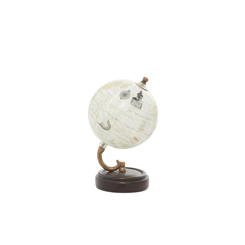 8 In. Yellow Wood Decorative Globe