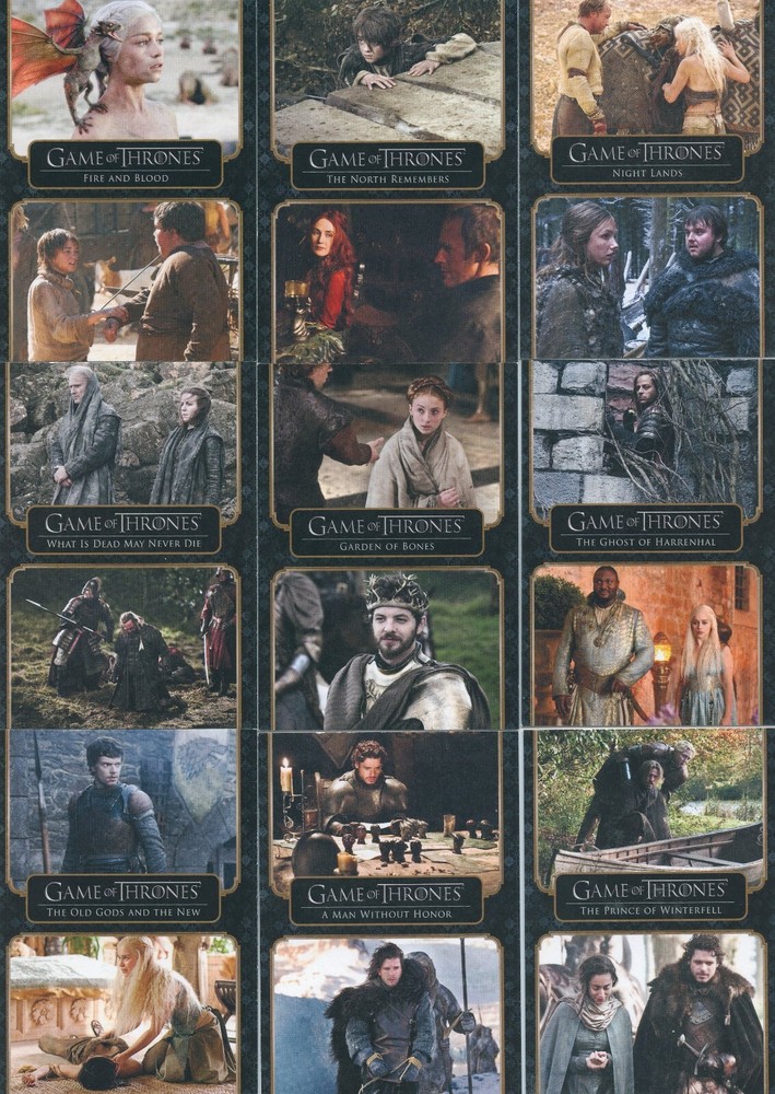 GOT Game of Thrones the Complete series Vol 1 73 card base set + 2 empty wrapper