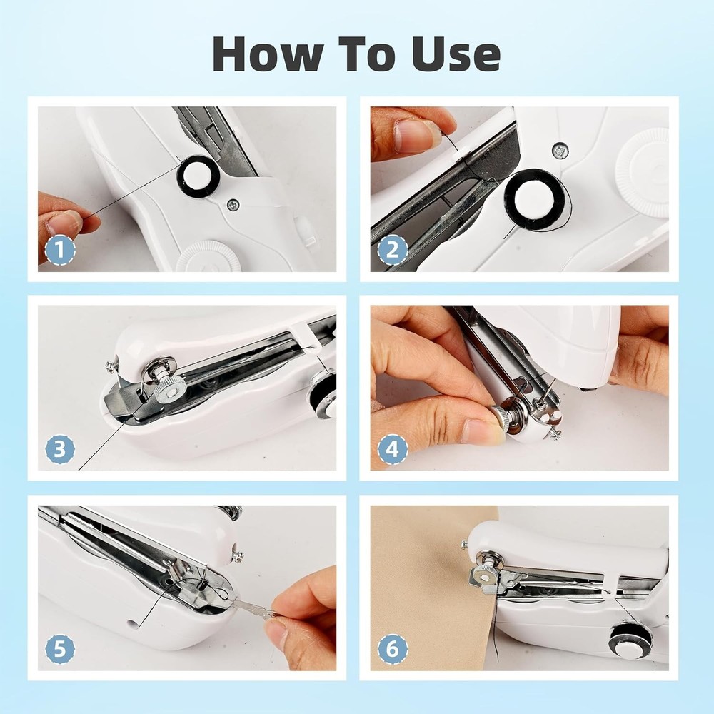 Versatile Handheld Sewing Machine - Battery and USB Powered, Ideal for Fabrics