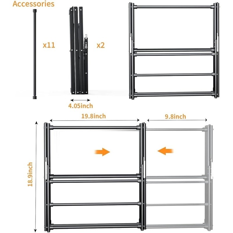 Adjustable Iron Laundry Drying Rack Foldable Space Saving 35lbs Capacity New