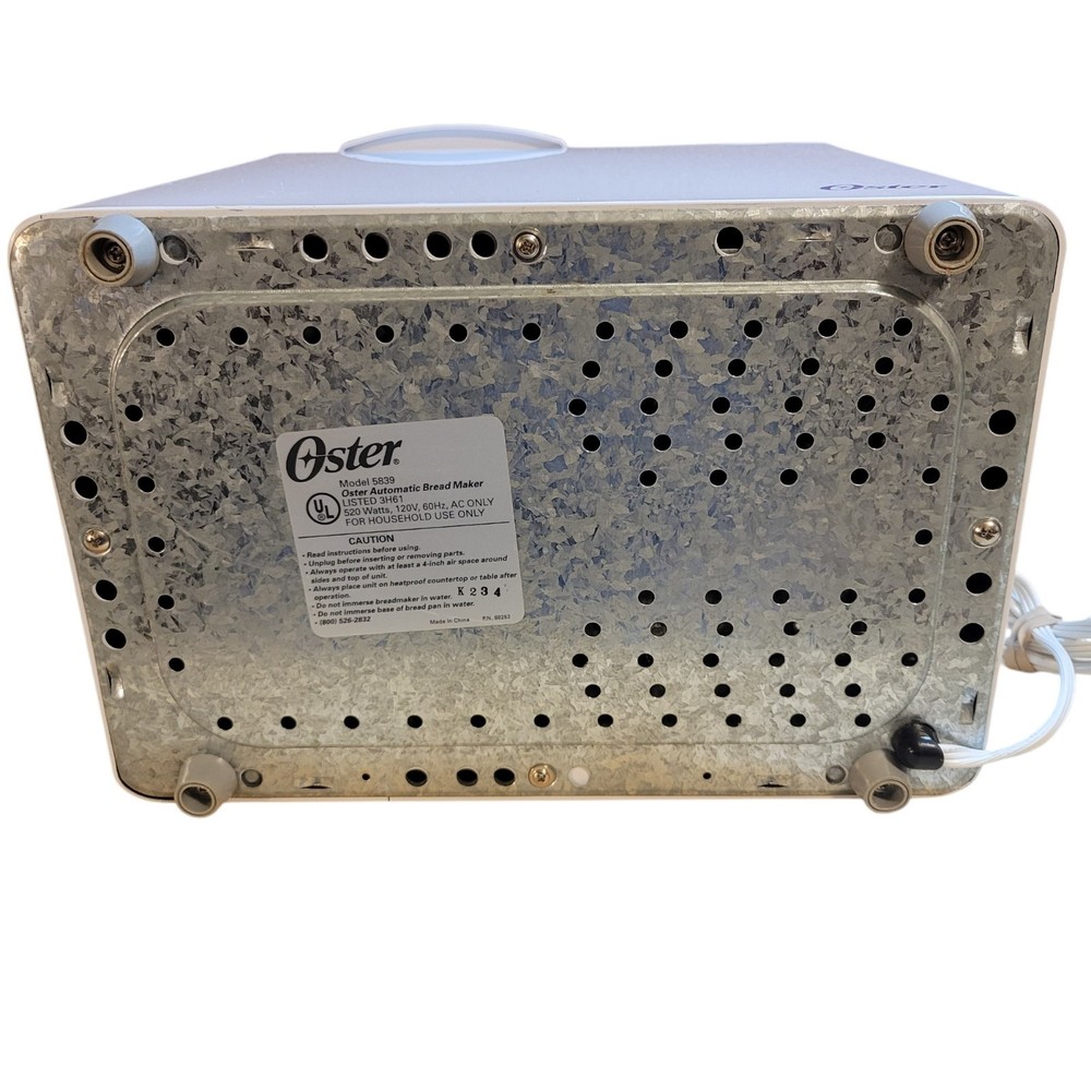 Bread Maker Oster Automatic Machine 520 Watts Model 5839 White Same Day Shipping