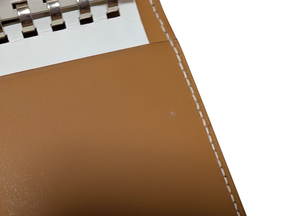 Authentic Hermes Notepad Leather Box Calf Bi-fold with Refill Light Brown