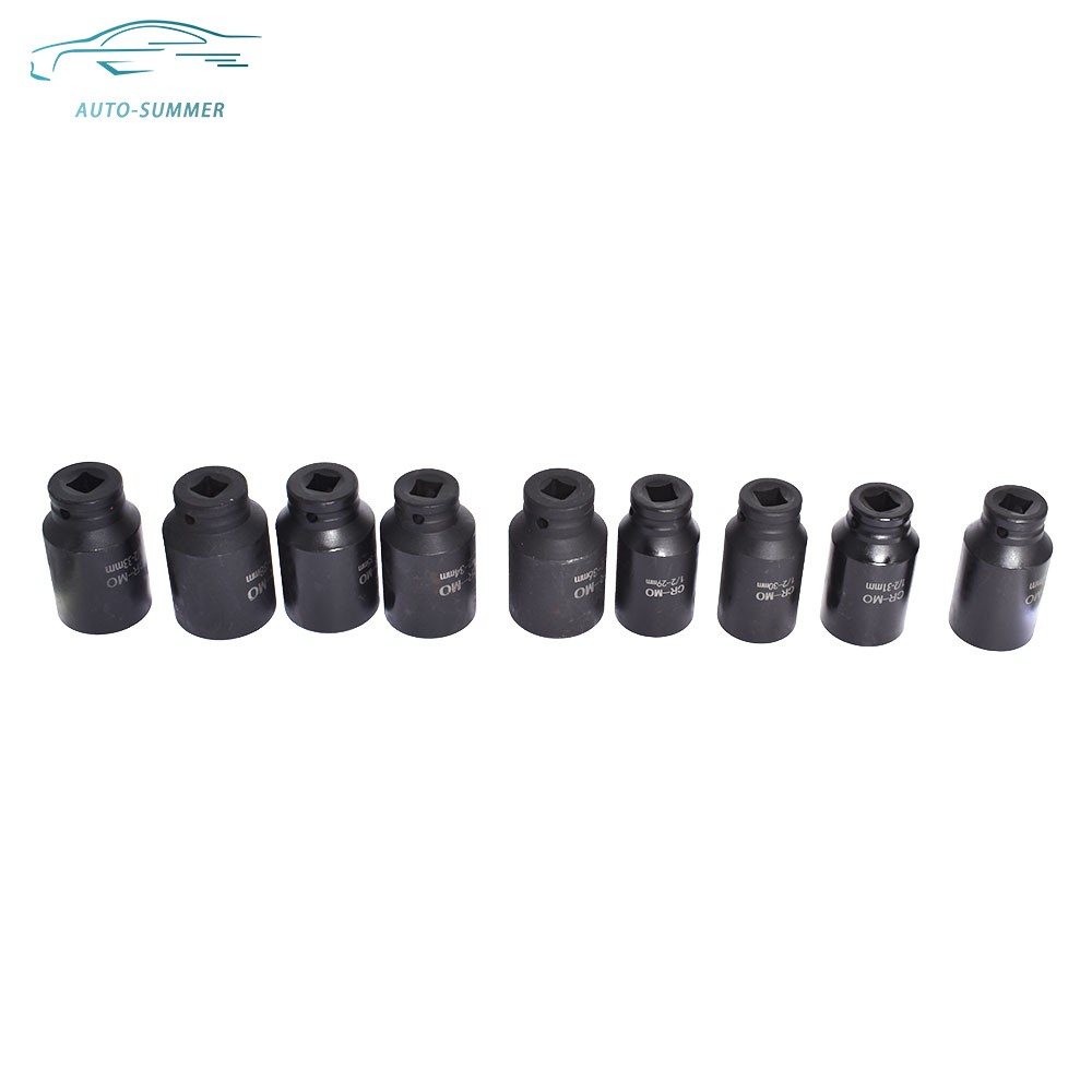 1/2" Drive Metric Axle Hub Nut Socket 9pcs 29-38mm Deep Impact Socket Tool Kit