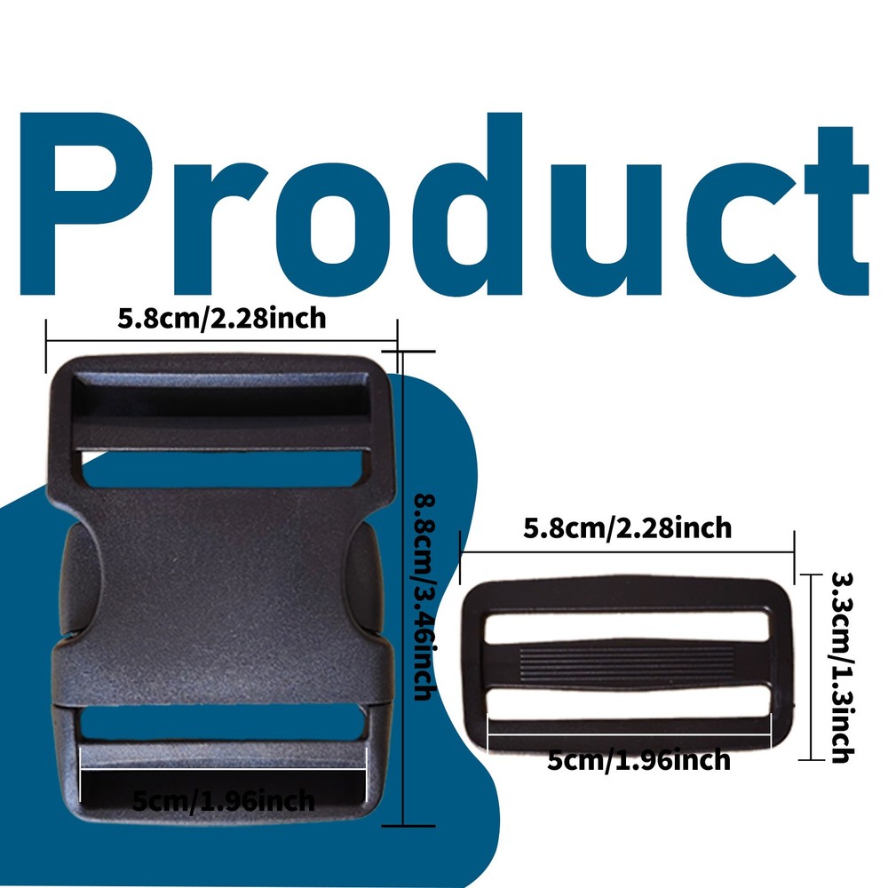 Buckle 6Pcs Quick Side Release Buckle for 2 Inch Webbing Straps