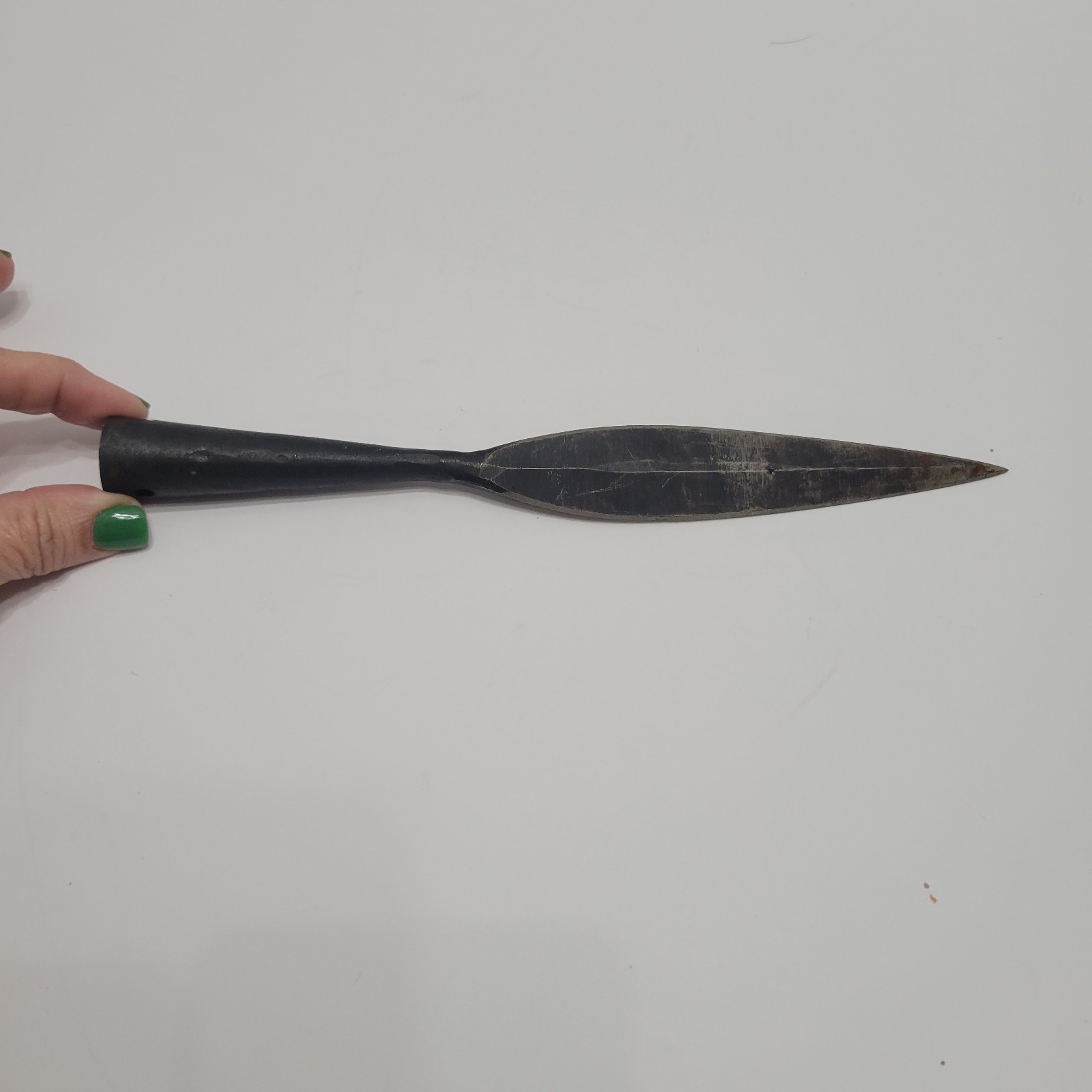 Primitive Antique Iron Spear Head Used collectible iron weapon