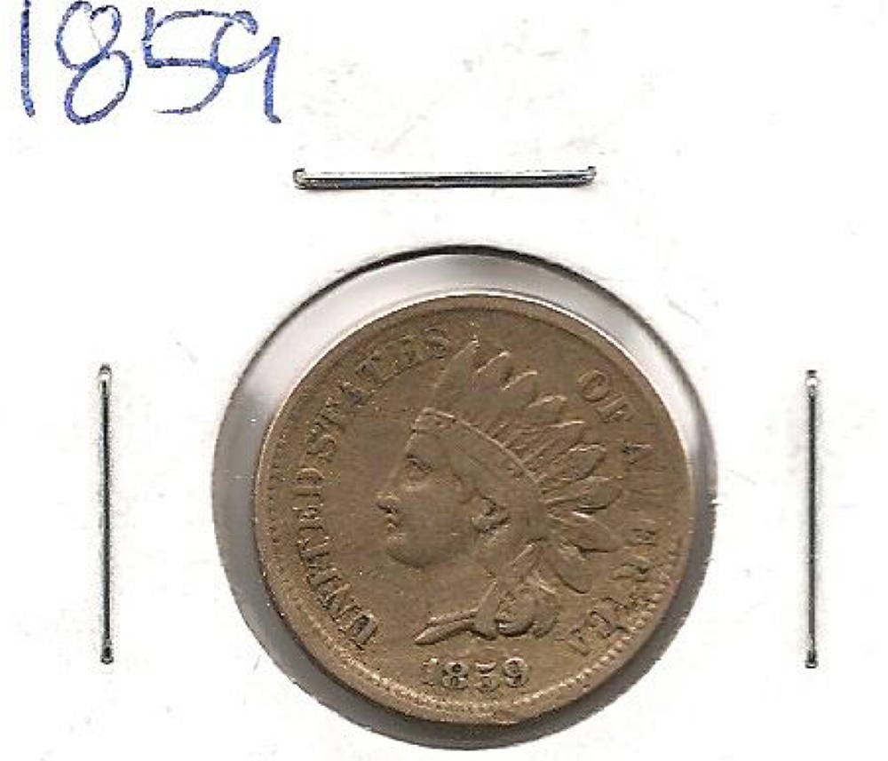 1859 Indian Cent : Very Fine +