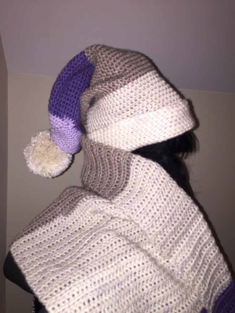 Hand Made Over Sized Hat and Scarf Set
