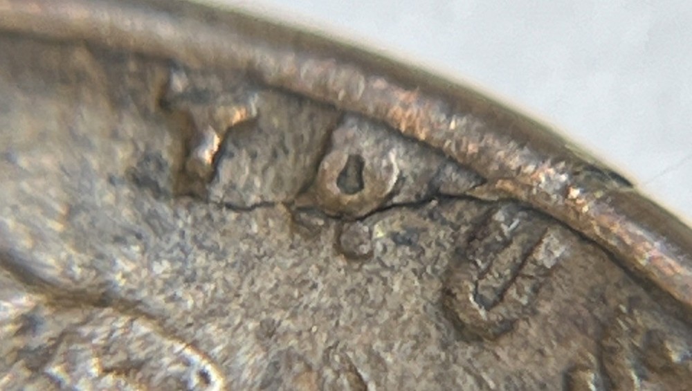 1946 D Wheat Penny Error Cracked Planchet Error