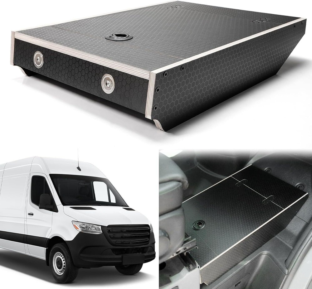 Floor Stool for Sprinter Van, Optimal Support for Co-Driver, with Storage Space