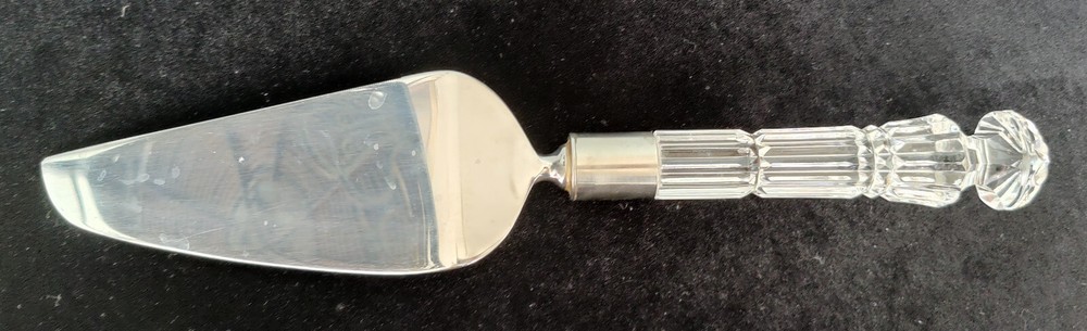 Waterford Cake & Pie Server w Crystal Handle & Serrated Stainless Blade