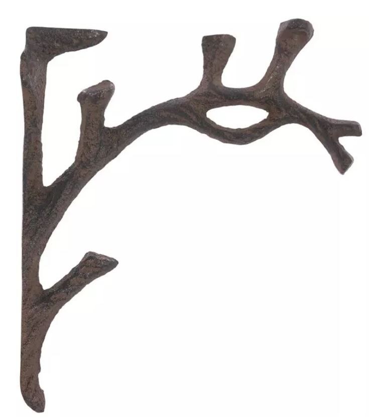 Rustic Cast Iron Shelf Brackets Wall Mount Hardware Brace Tree Branch Sculptures