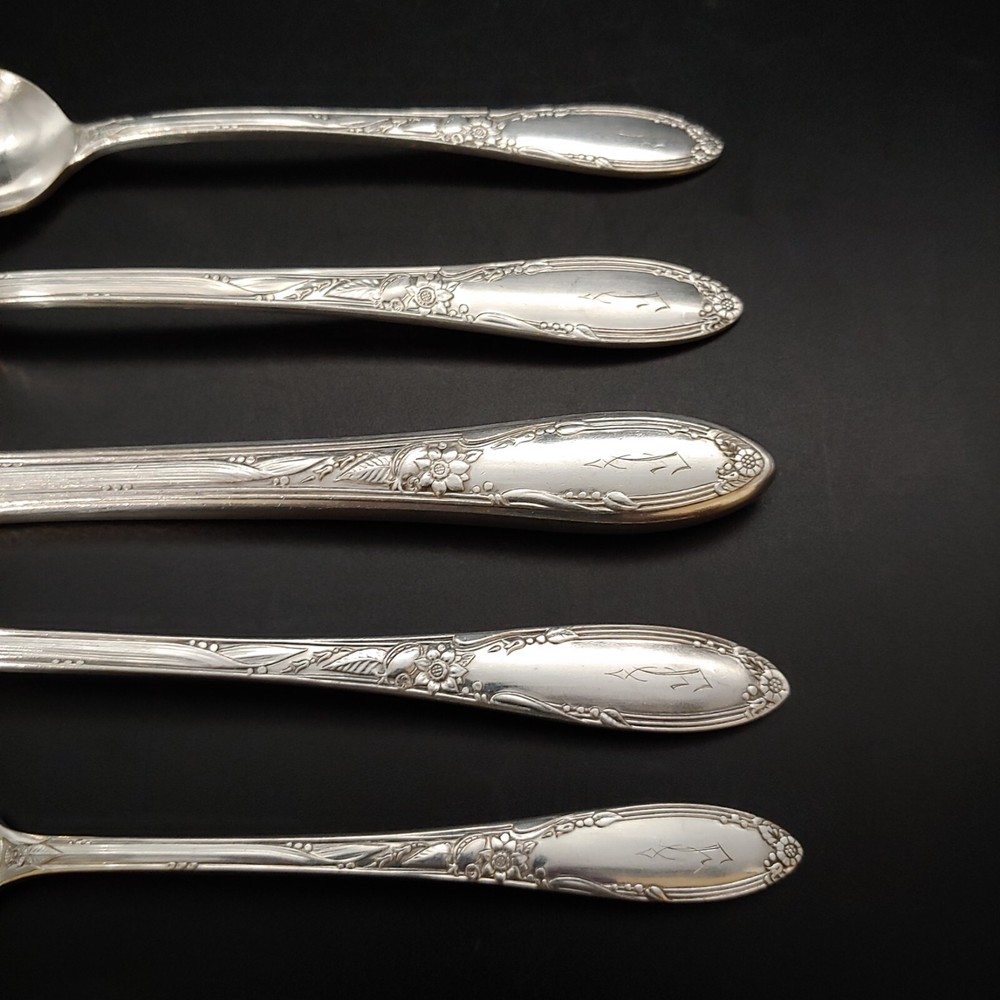 8 Place Settings Oneida Chateau 1934 Silverplate Flatware Set, Heirloom Monogram