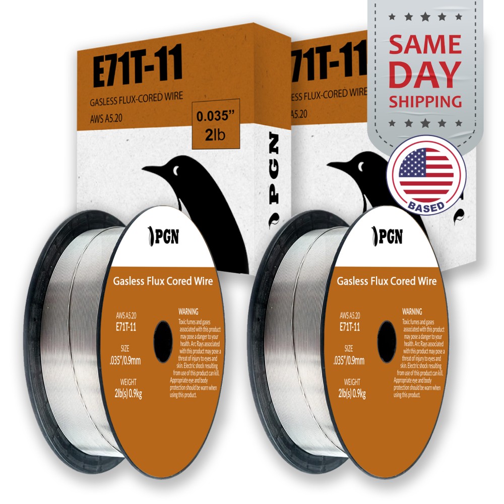 (2 x 2-Lb Spools) E71T-11 .035" Flux Core Welding Wire - Gasless Mild Steel MIG