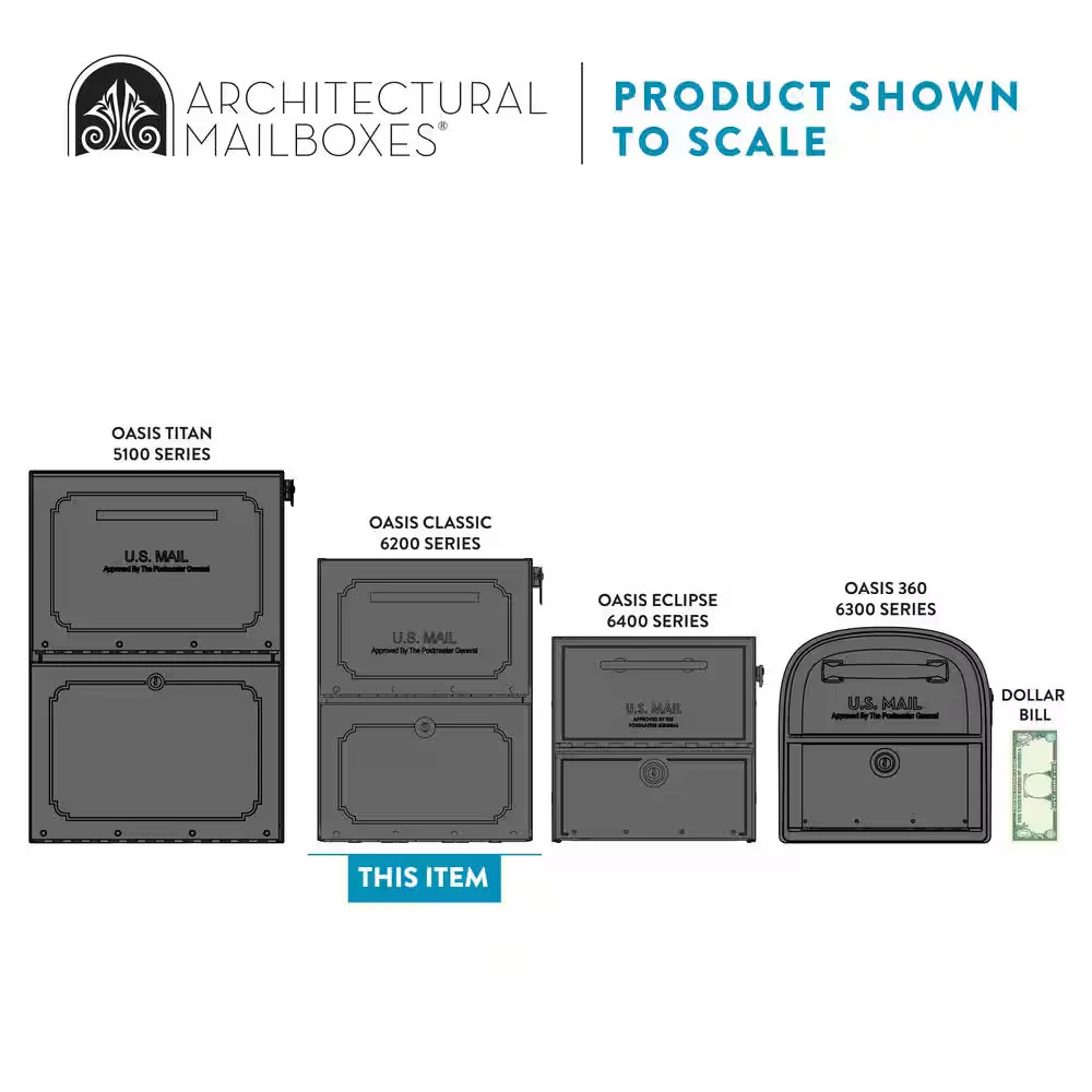 Post Mount Parcel Mailbox High Security Reinforced Lock Extra Large Steel