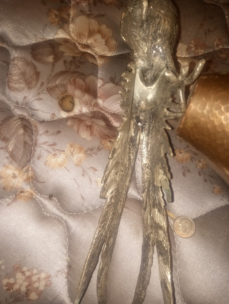 Silver Plated Pheasant Menu Holder Italy