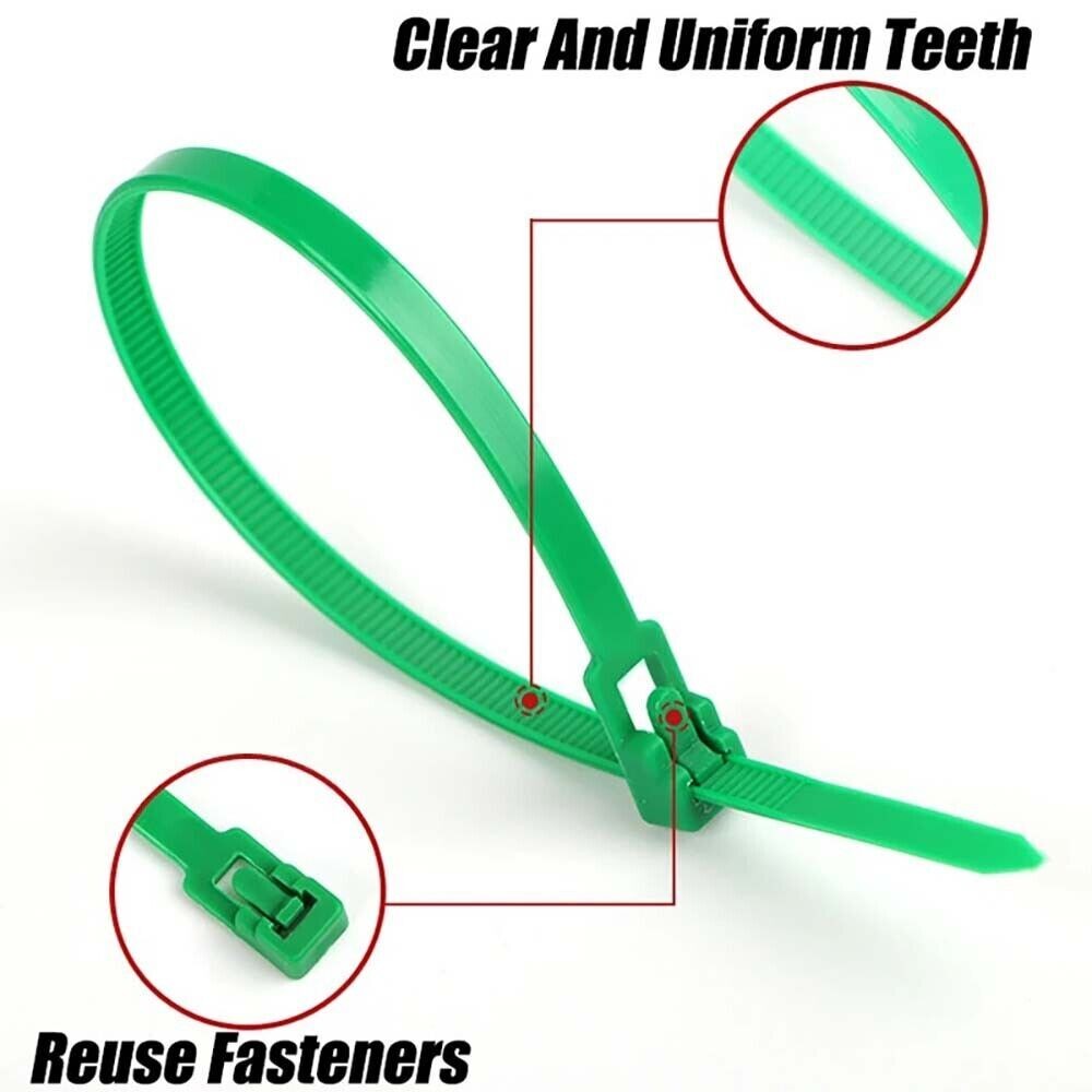 Multicolor Reusable Ties Nylon Strap Cord Cable Wraps Tool Tidy Organizer