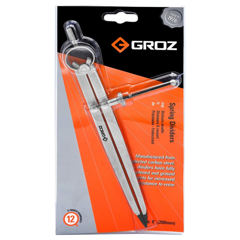 Groz 01423 8" Spring Divider, Matte Finish, with Solid Nut 8 Inch