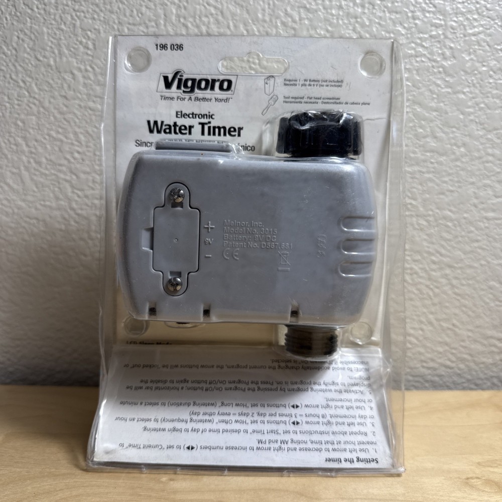 Vigoro Electronic Water Timer 196 036 Programmable Low Pressure Drip Systems NEW