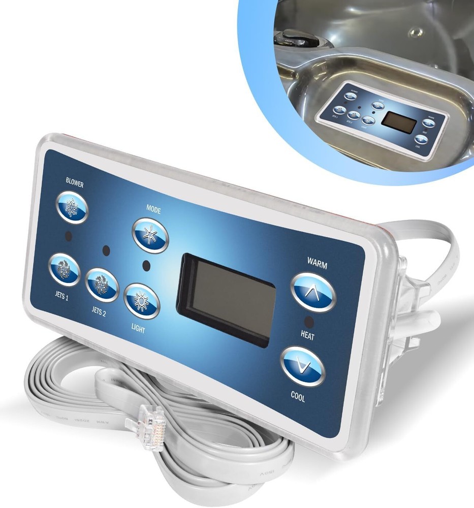 Topside Control Panel with 7-Button Phone Plug Type Connector for Balboa 53189
