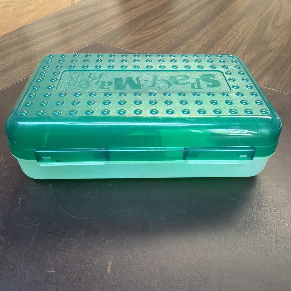 SpaceMaker 8.5x5.5x2.5 | Eldon Office | Green Storage Box Organizer Pencil Case