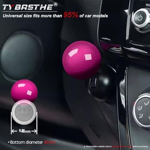 ????????｜Push Start Button Metal Car Joystick Starter Engine Hot Pink