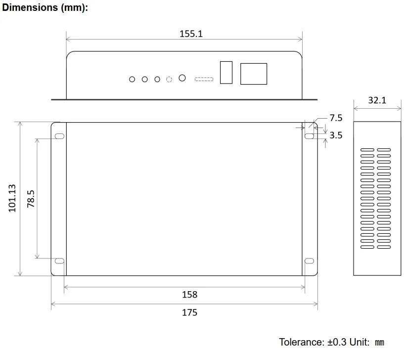 Huidu A3L LED Screen Async Multimedia Player Support Mobile APP Wireless Control