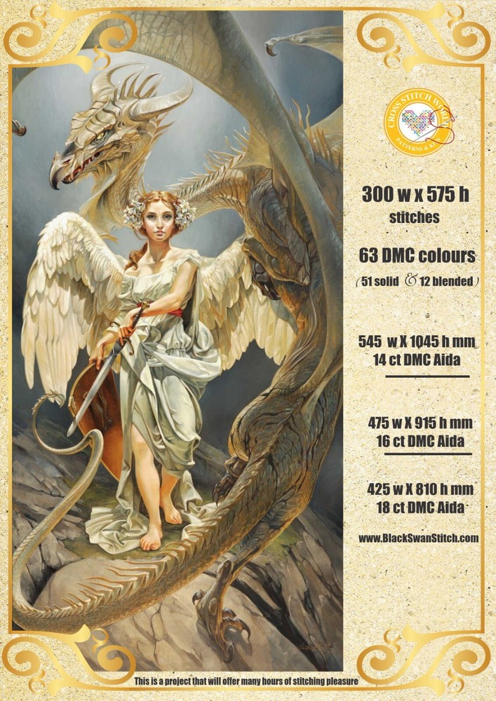 Angel and Dragon 1056 Chart Counted Cross Stitch Pattern DMC