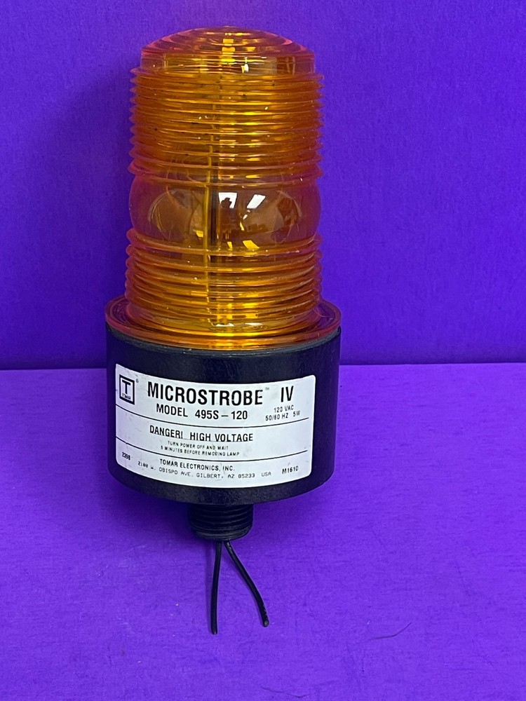 Tomar Electronics 495S-120 Amber Microstrobe Flashing Light 120V tested