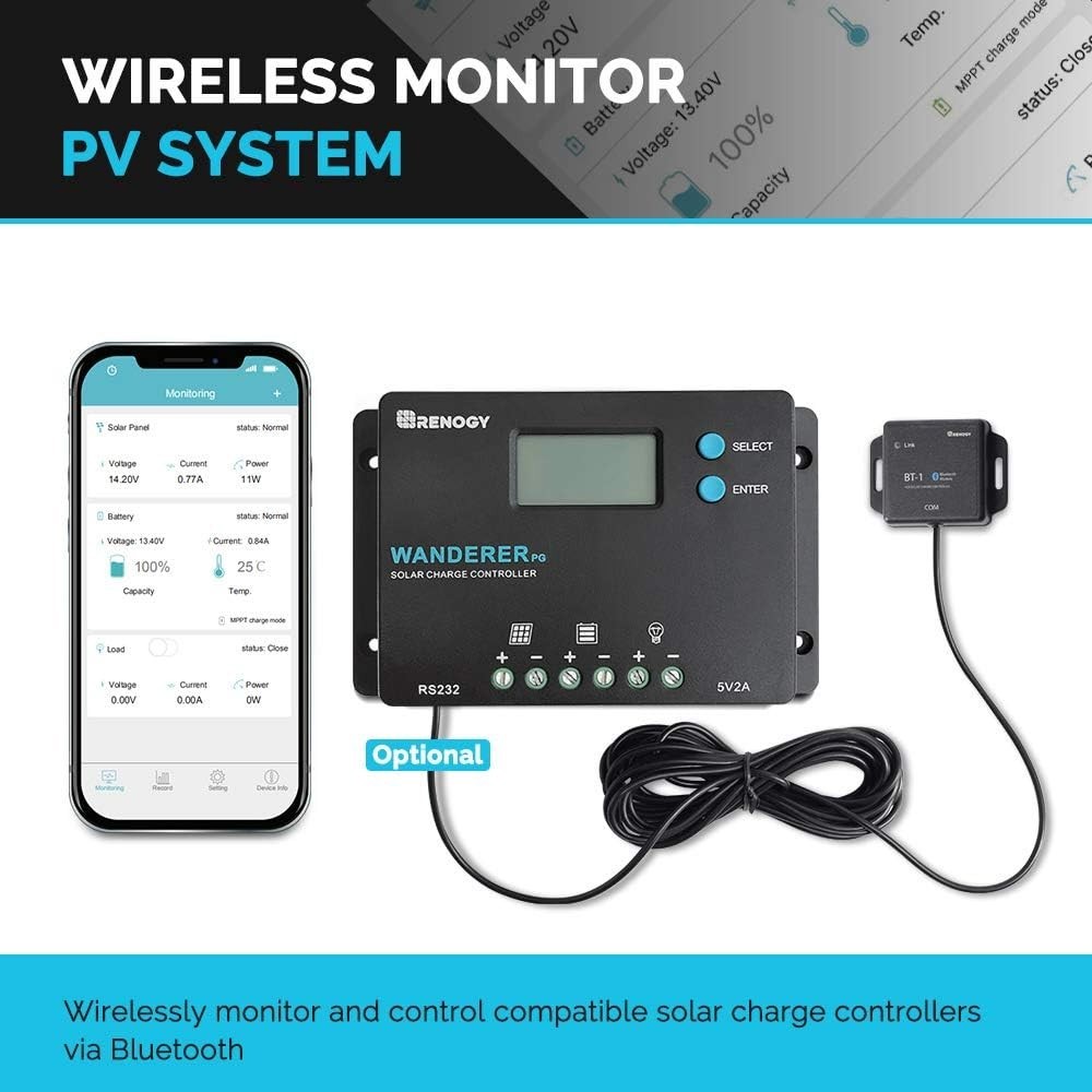 Compact 10A PWM Solar Charge Controller for Deep Cycle Batteries & USB Charging