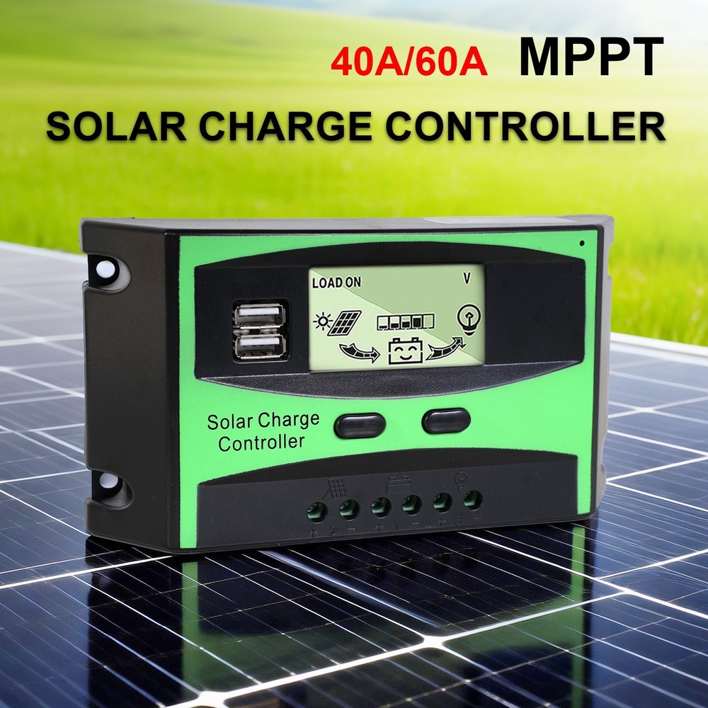 40A 60A Solar Charge Controller 12V 24V MPPT  LCD Display Auto Regulator