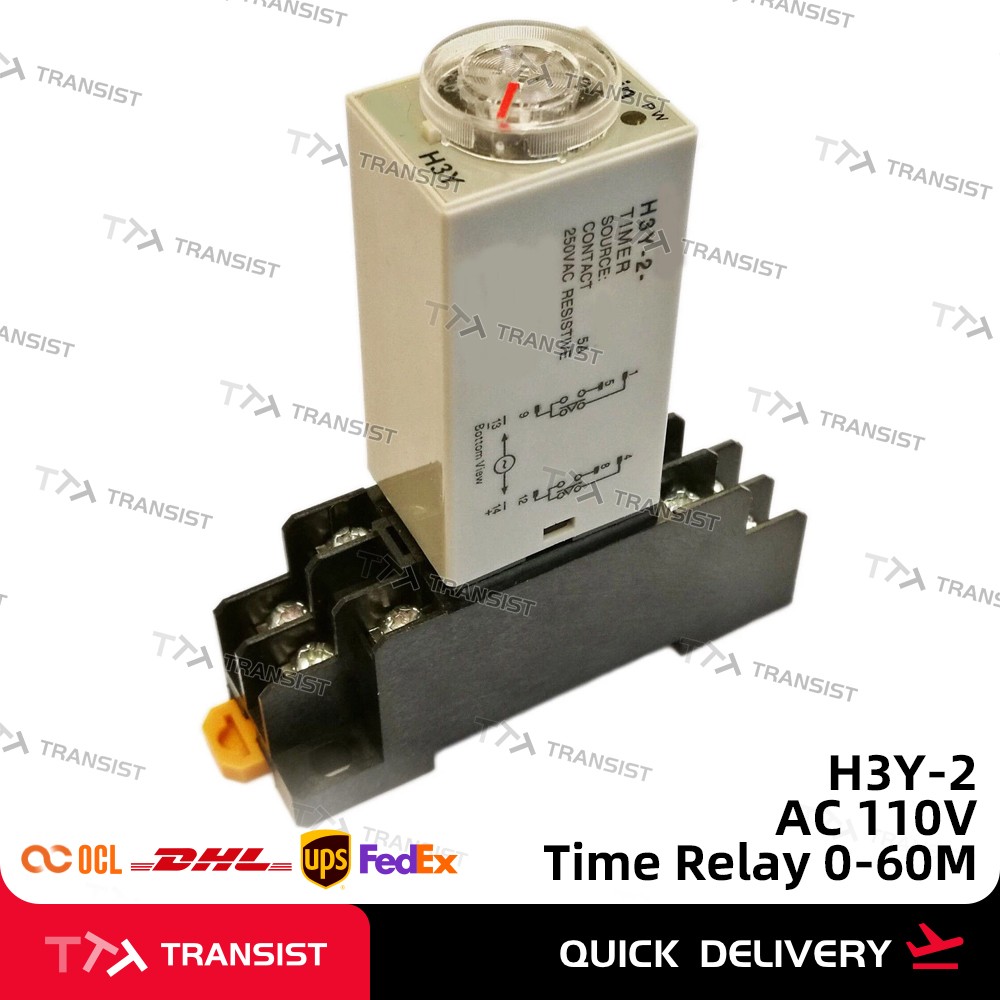New Stock DC 24V H3Y-2 Delay Timer Time Relay 0-30S Second & Base Socket