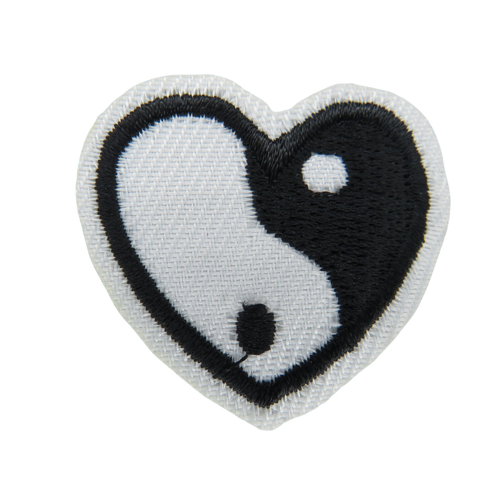 Yin Yang heart patch patch iron on patch biker punk patch iron on