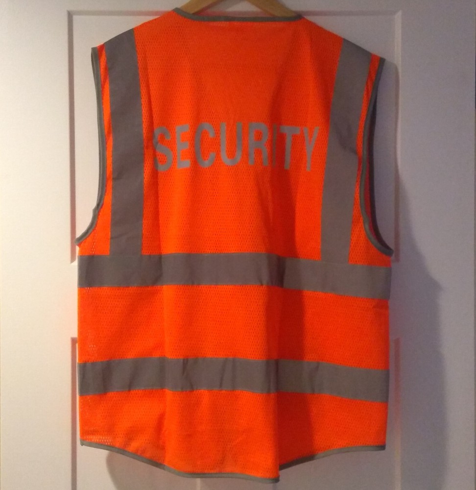 High Visibility Orange Mesh Safety Reflective Vest Security