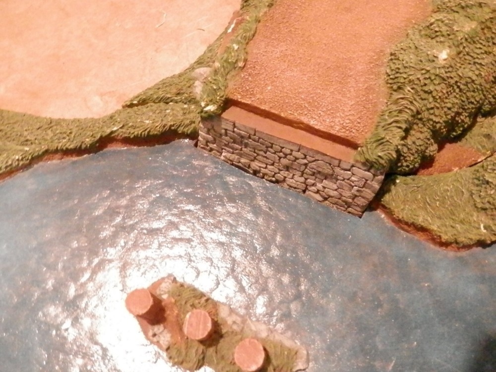 Miniature War Gaming Foam Board Broken River Bridge Scene