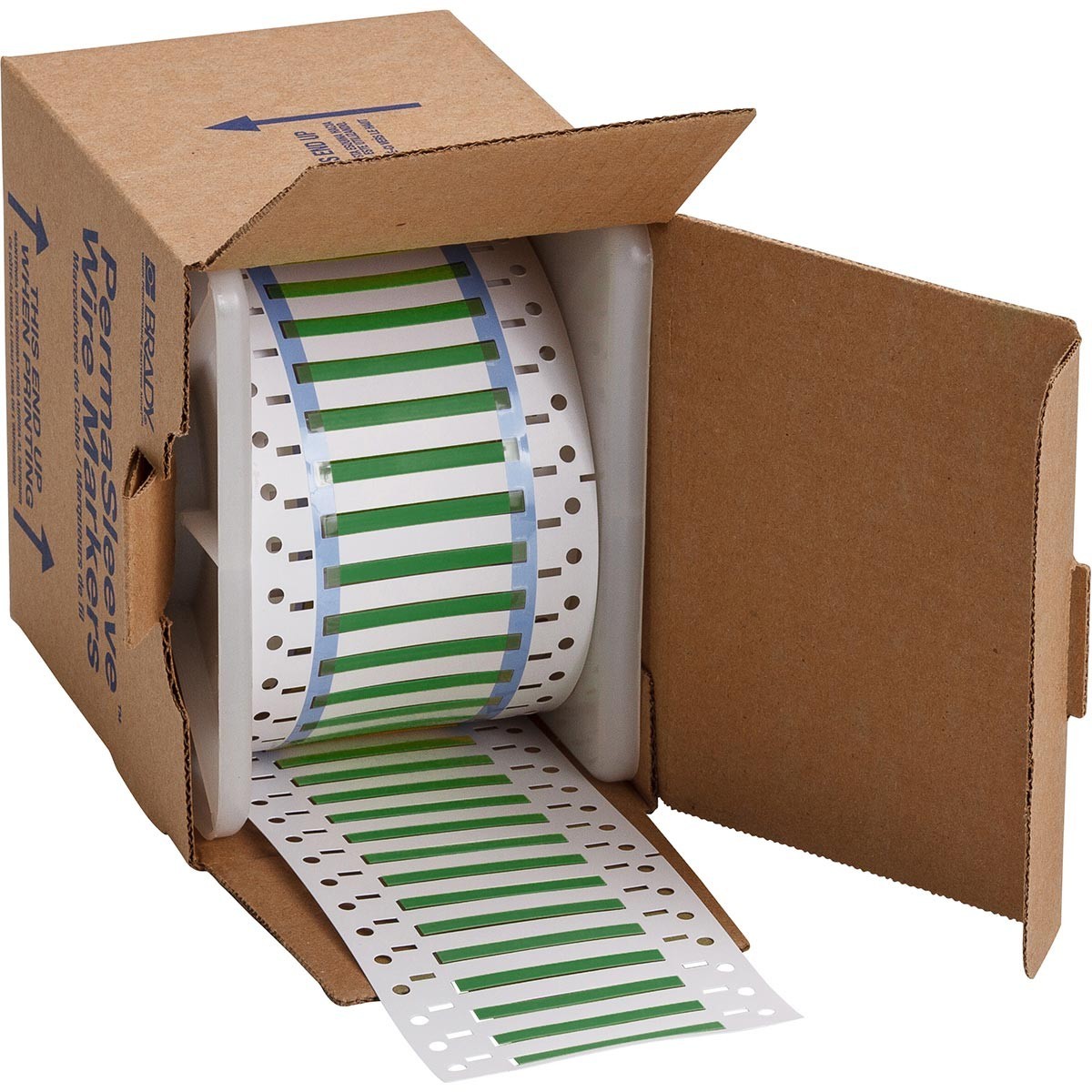 Brady PS-125-2-GR 2"x0.125" PermaSleeve Heat Shrink Wire and Cable Labels Green