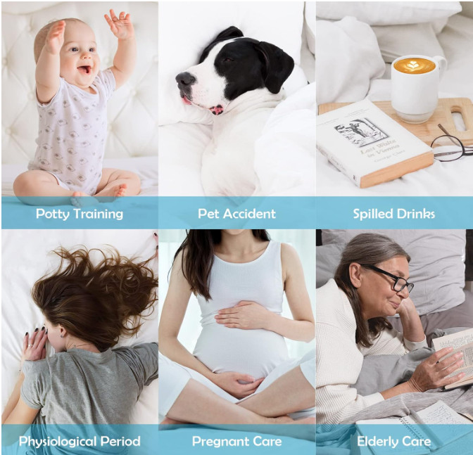 Queen Size Waterproof Mattress Protector, Cooling, Soft Breathable Cover