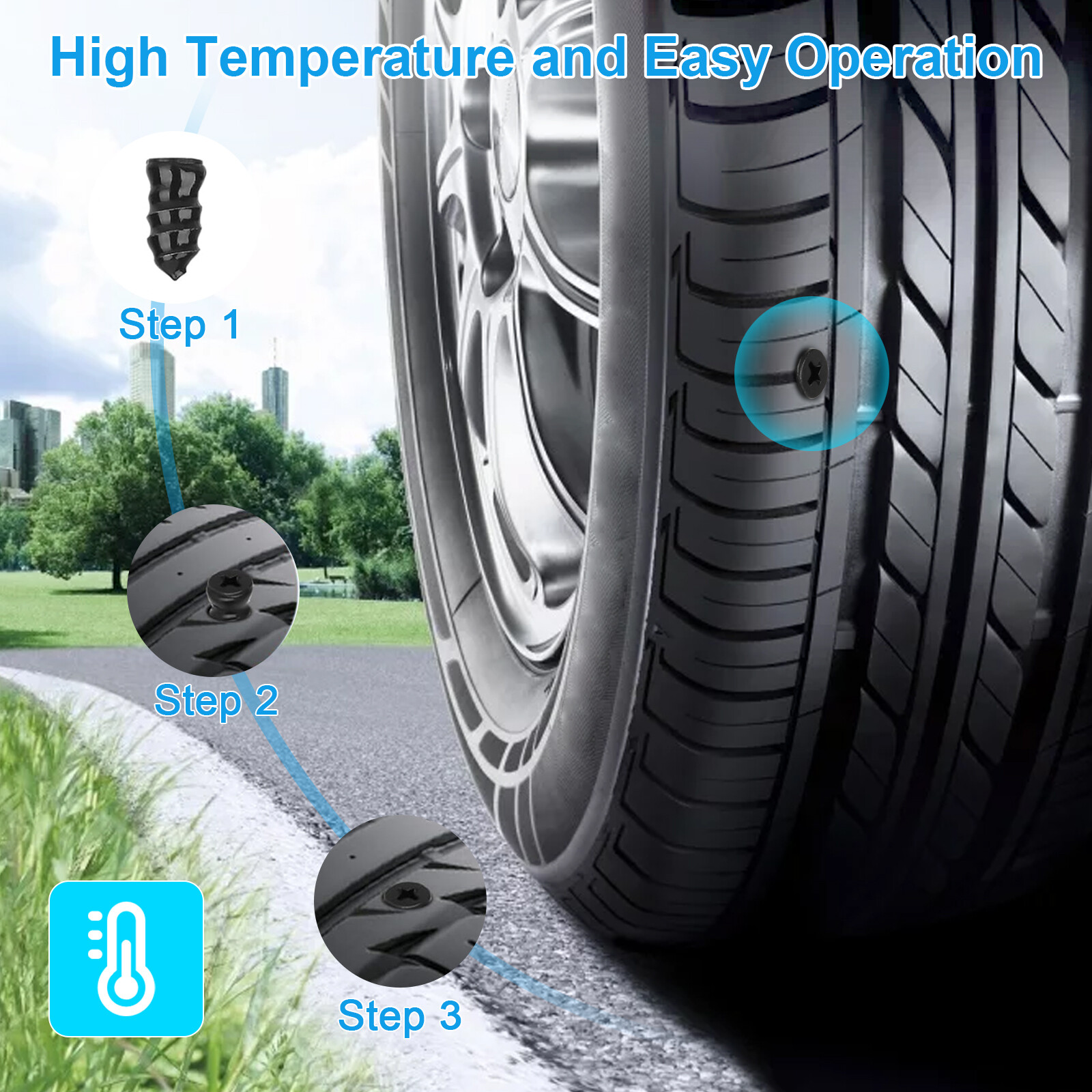 100pcs Tire Repair Rubber Nails Car Vacuum Tire Repair Screws with Screwdriver