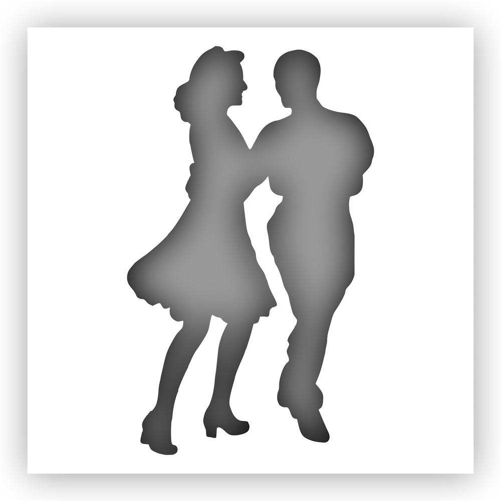 Dancing Couple Stencil - Choose a Size - Laser-Cut Reusable Plastic
