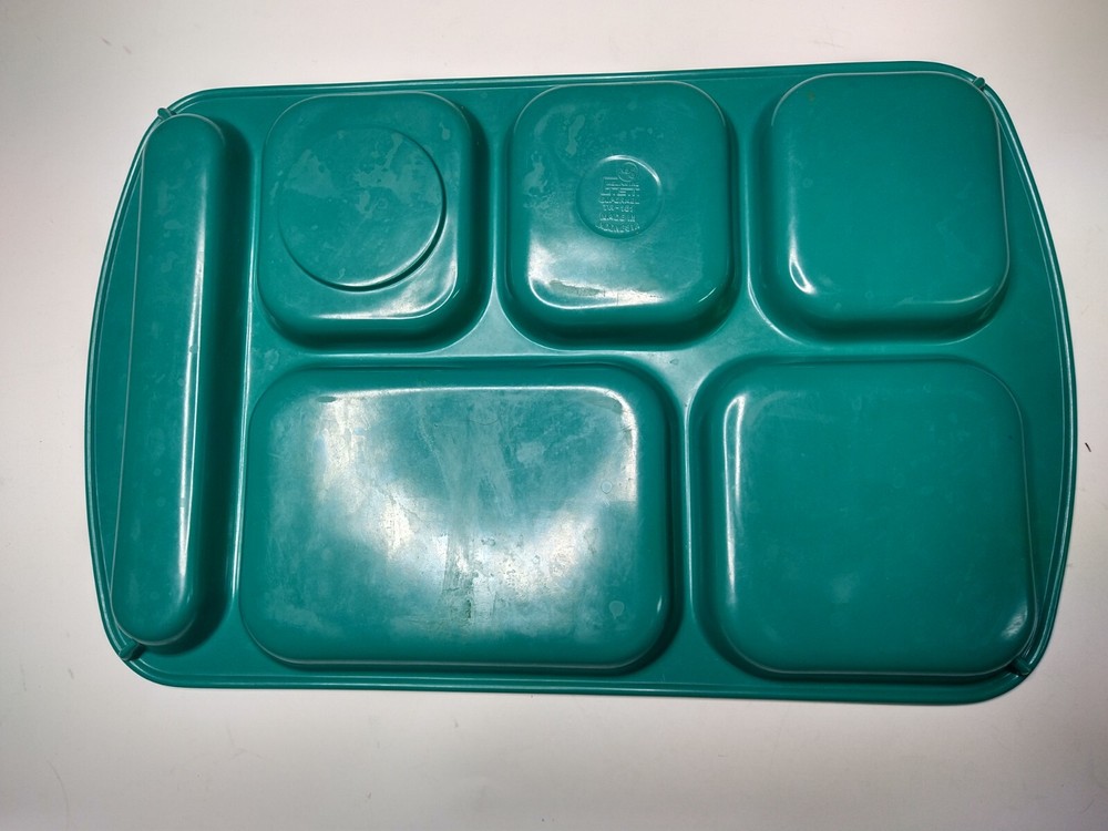 G.E.T TR-151 Melamine 6 compartment Cafeteria School Lunch Tray Teal Stackable