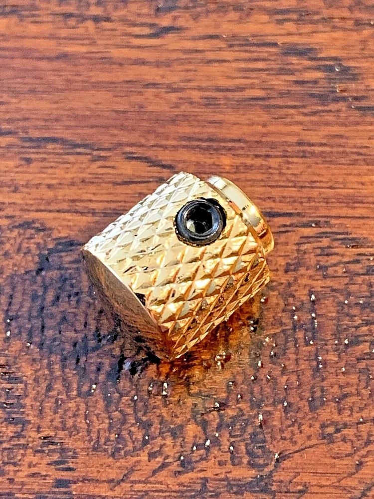 1 x GOLD Plated Solid Brass / Telecaster Knurled DOME Switch Tip / Set Screw